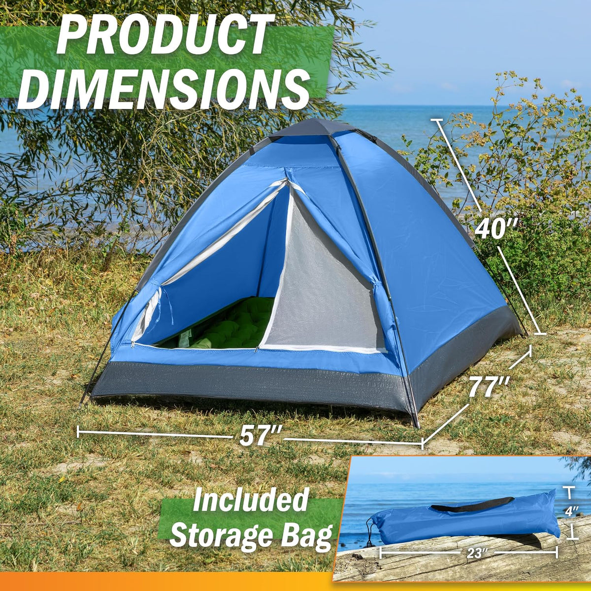 Wakeman Outdoors 2 Person Camping Tent