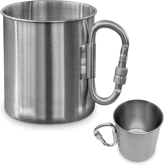 Stainless Steel Camping Mug with Carabiner