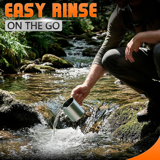 Stainless Steel Camping Mug with Carabiner