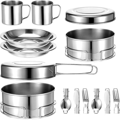 JJUNW 14-Piece Camping Cookware Set