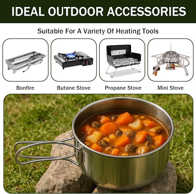 JJUNW 14-Piece Camping Cookware Set