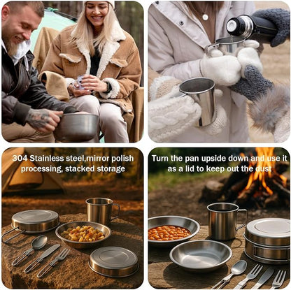JJUNW 14-Piece Camping Cookware Set