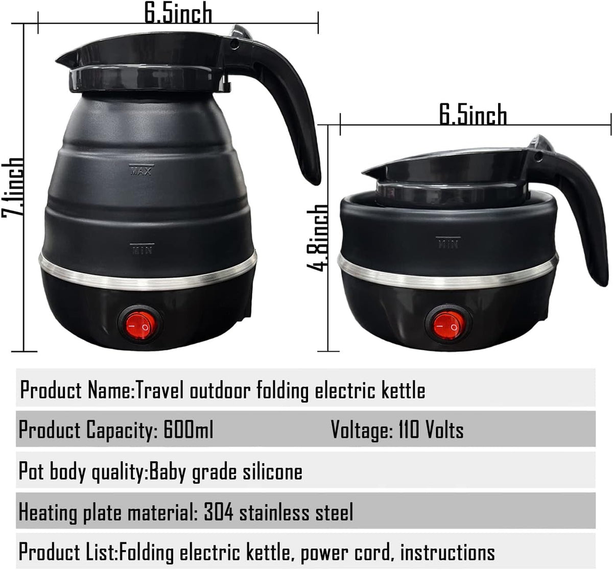 Portable Foldable Travel Kettle